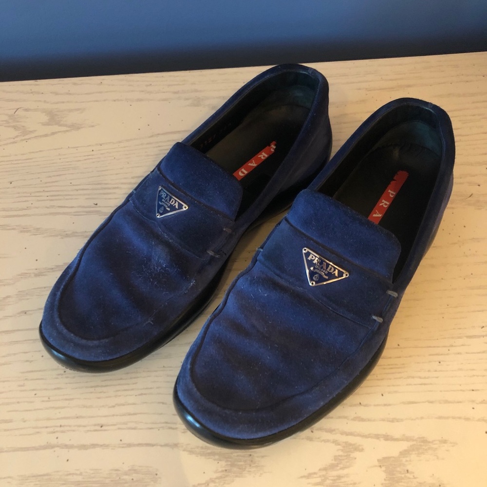 Prada Sport Blue Suede Loafer